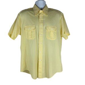 Vintage Joskes Yellow Short-Sleeve Button-Up Shirt Size L